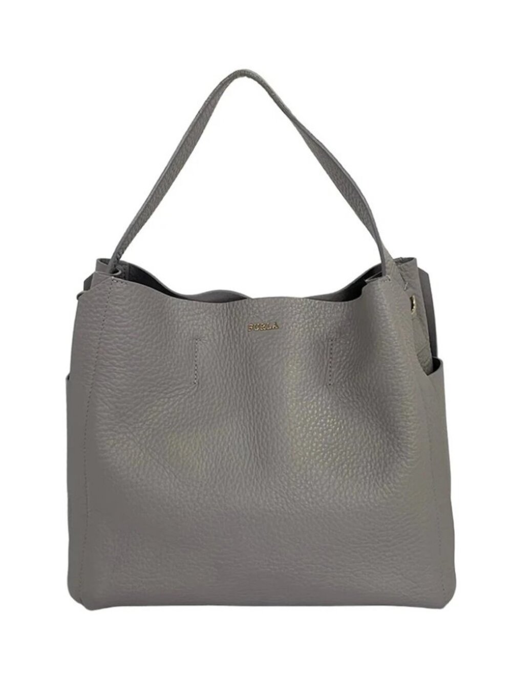 FURLA Gray Leather Tote Bag